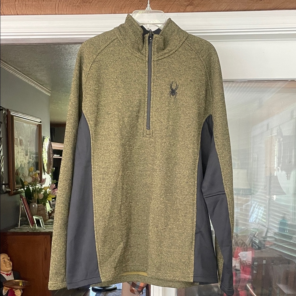 Spyder Men's sweater  Green and Black Zip-Up